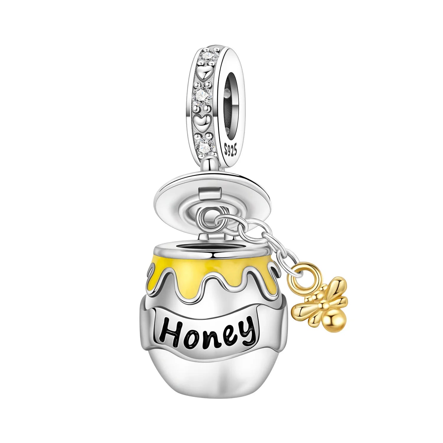 PANPOKI 925 Sterling Silver Honey Jar Beads Original Pendant Bracelet Charm Jewelry Party DIY Trendy Gifts