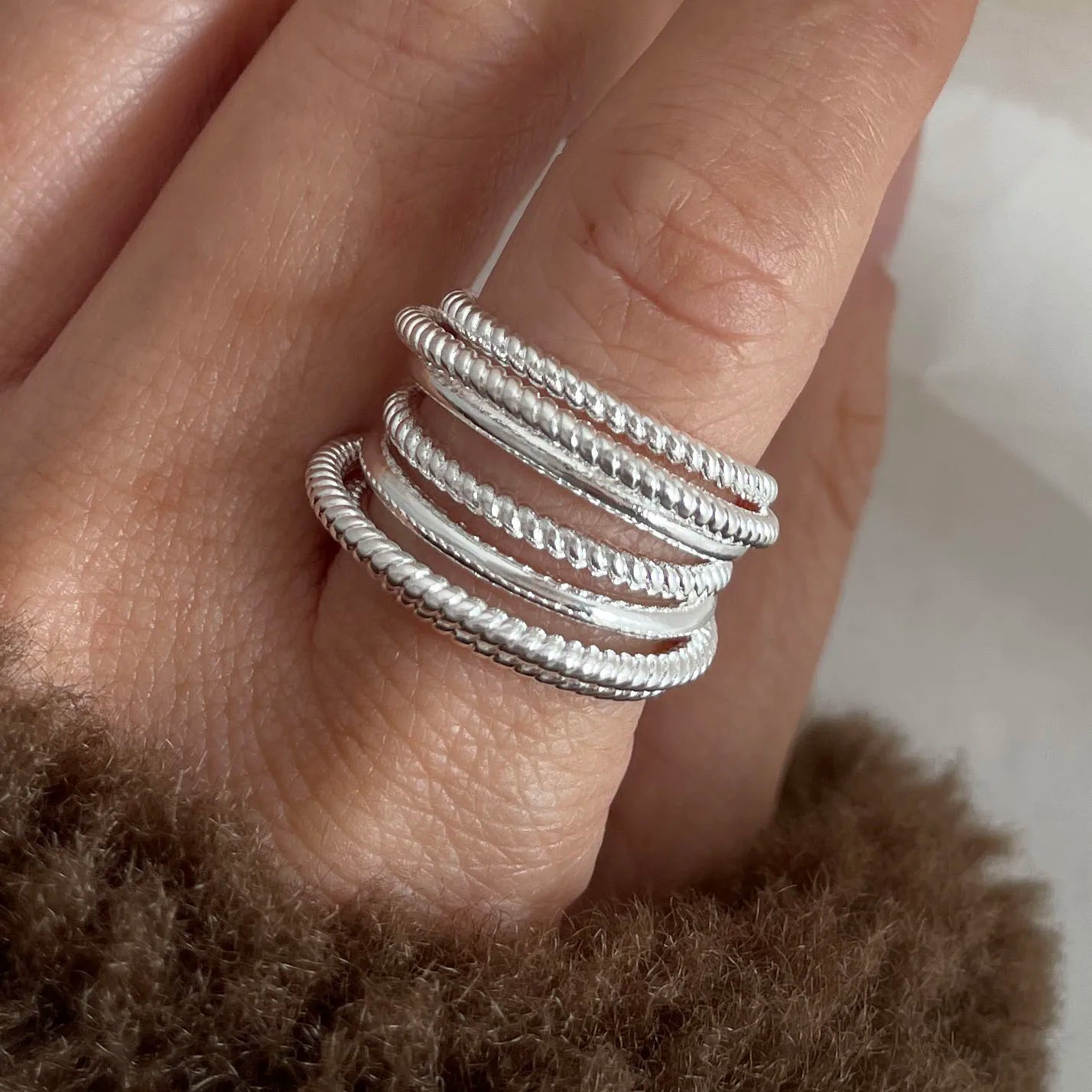 925 Sterling Silver Rings for Women Couple Minimalist Handmade Simple Round Line Ring Party Jewelry Gift Prevent Allergy