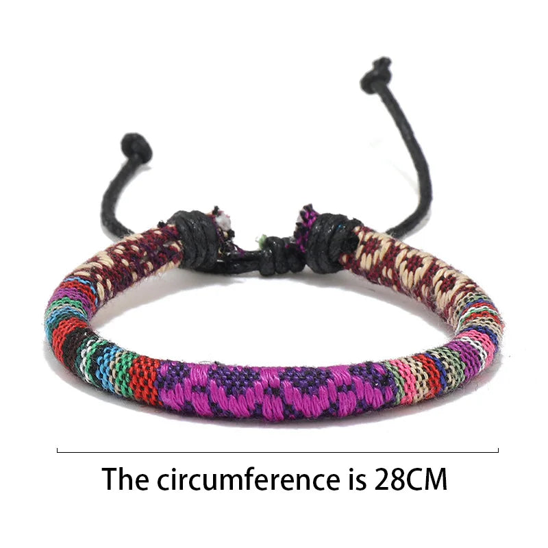 12Pcs/set Bohemian adjustable bracelet unisex ethnic style suitable for travel gifts and other occasions