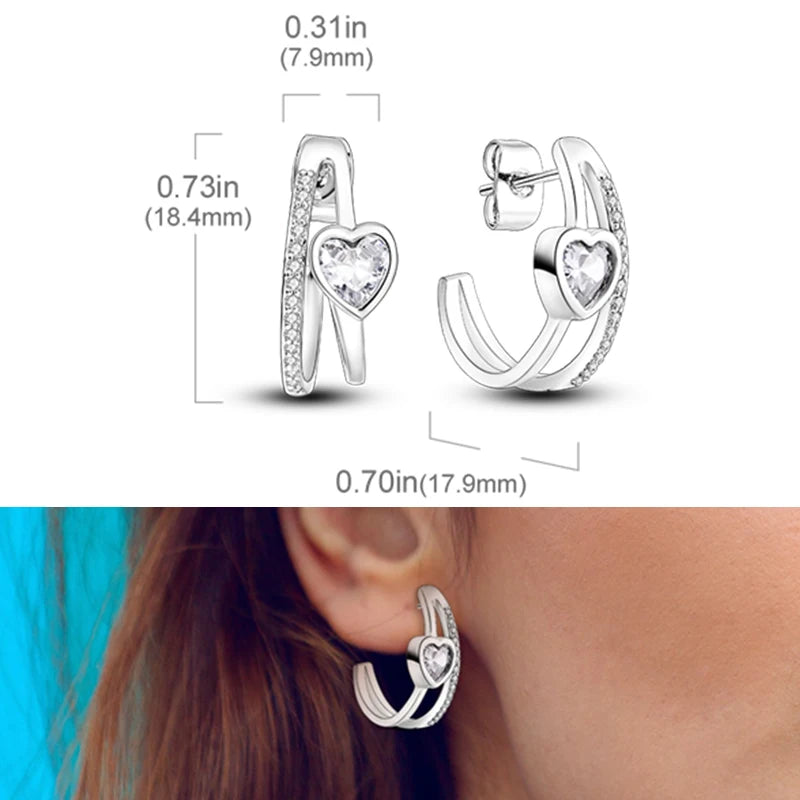 Earrings 925 Sterling Silver Stud Earrings Unicorn Star Zircon Stud Hoop Earrings For Women Girls Lovely Fashion Jewelry Gift