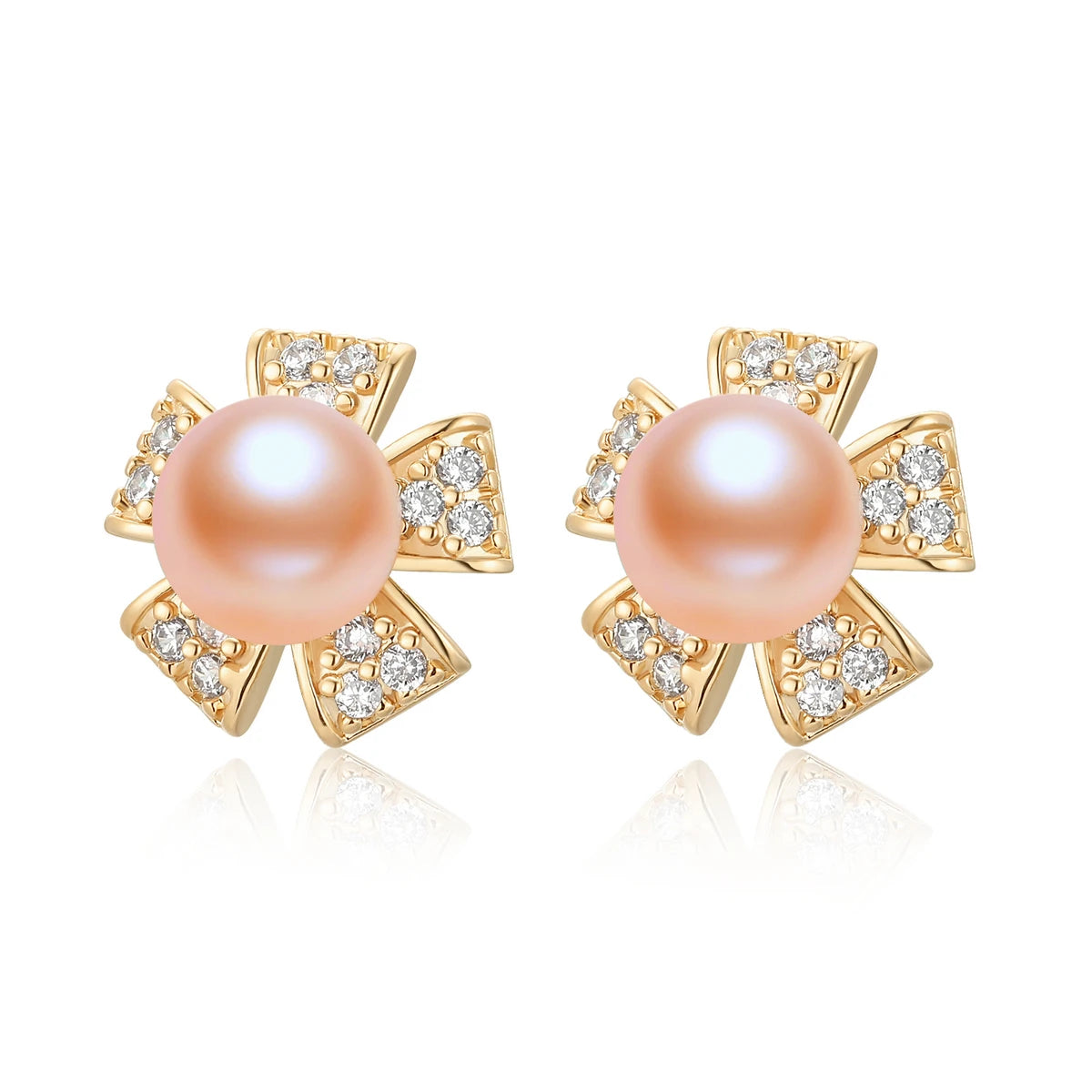 OXTAO Trendy Freshwater Pearl Stud Earrings Daily Wear Jewelry Valentine's Day Girlfriend Birthday Wedding Anniversary Gift