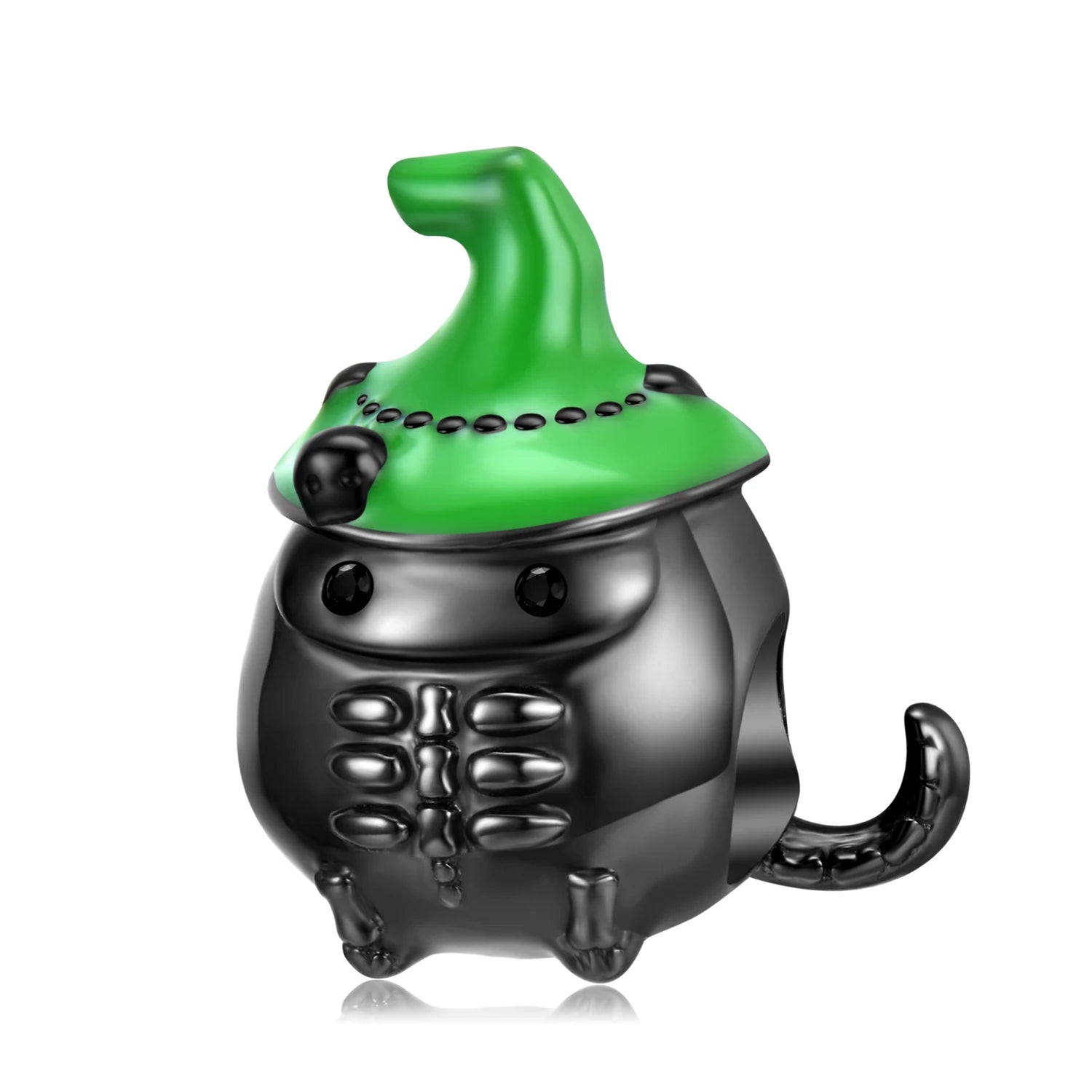 925 Sterling Silver Black Heart Left Right Face Butterfly Octopus Skull Halloween Beads for Charms Bracelet Pendant Diy Bracelet