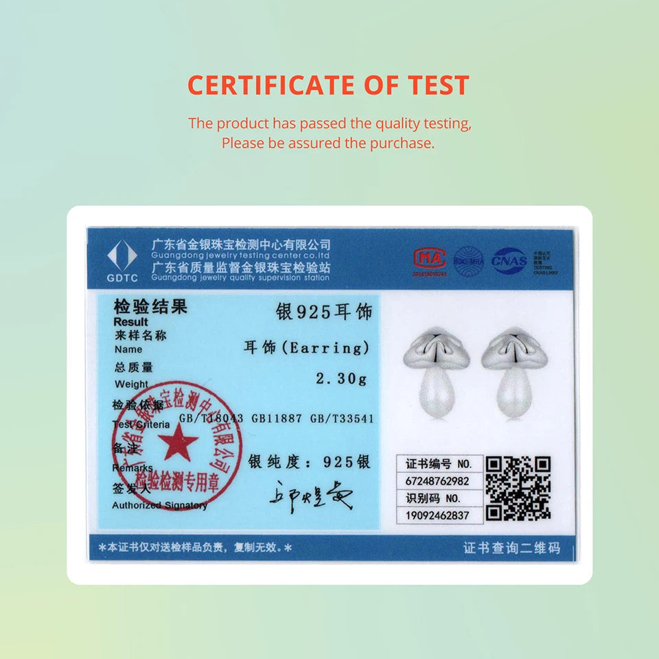 BAMOER Ohrstecker mit Süßwasserperlen und Pilzen, hypoallergenes 925er Sterlingsilber, zierliche, süße Ohrringe für Frauen, SCE1819