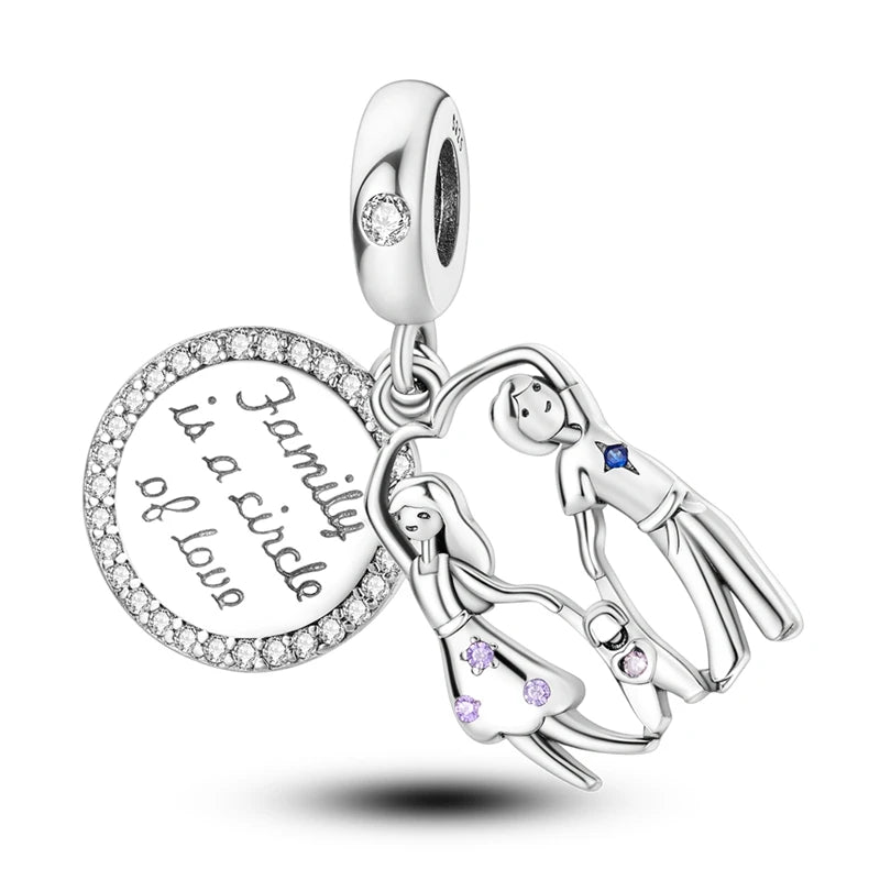 925 Sterling Silver Boy Girl Couple Lovers Beads Marriage Charms Dangle Fit Original  Bracelet Charms Jewelry Women DIY