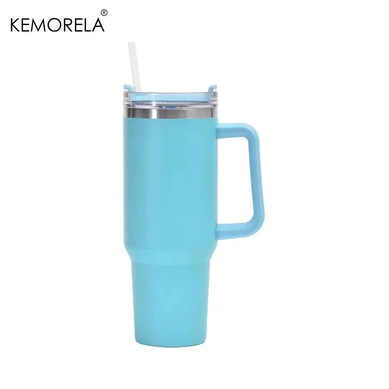 1200ML 304 Stainless Steel Insulated Water Bottle Hot Coffee Car Cup Hot And Cold Mug Thermos Bottle With Handle Straw Sports Av - Madeinsea©