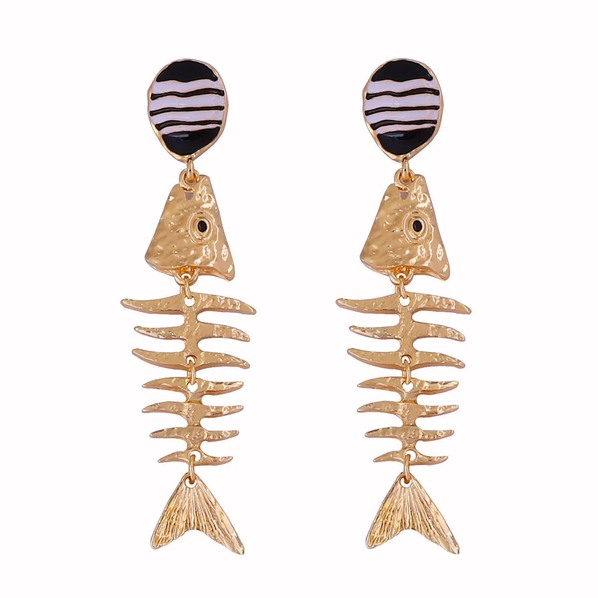 ZAA Personalized Trendy Retro Fish-bone Ocean Leisure Earrings
