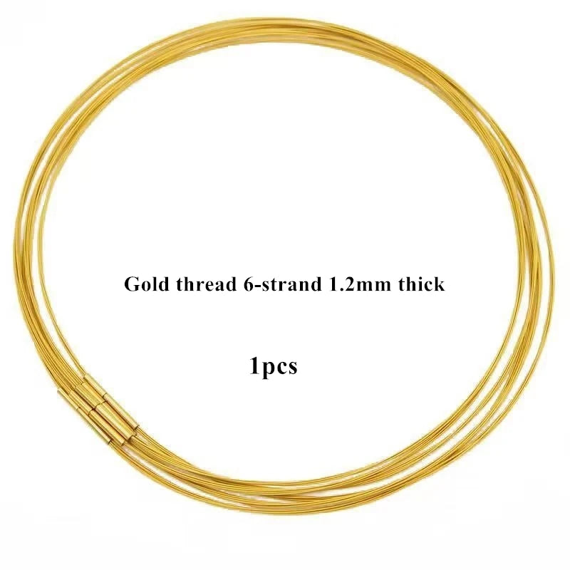 MKENDN Waterproof Non-fading Steel Wire Rope Necklace For DIY Pendant Jewelry Making Accessories for Men Women Gifts