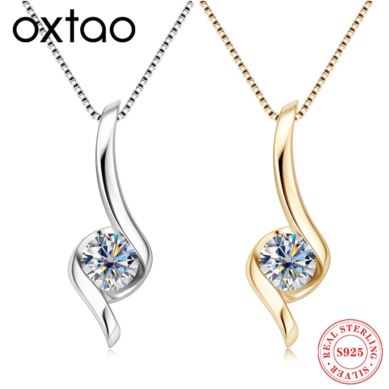 6.5mm1.0ct Real Moisanite Twist Pendant Necklace 925 Sterling Silver Pendant Chain Necklace Boutique Jewelry Gifts and Certifica