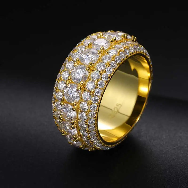 TUHE High Quality Unisex VVS1 Moissanite Rings Silver 925 Luxury Moissanite For Men Hip Hop Jewelry