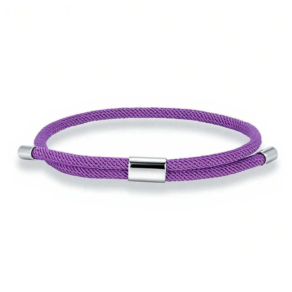 MKENDN Minimalist Durable Unisex Rope Design Stainless Steel Adjustable Braided Rope Bracelet for Men Women Couple Jewelry Gifts