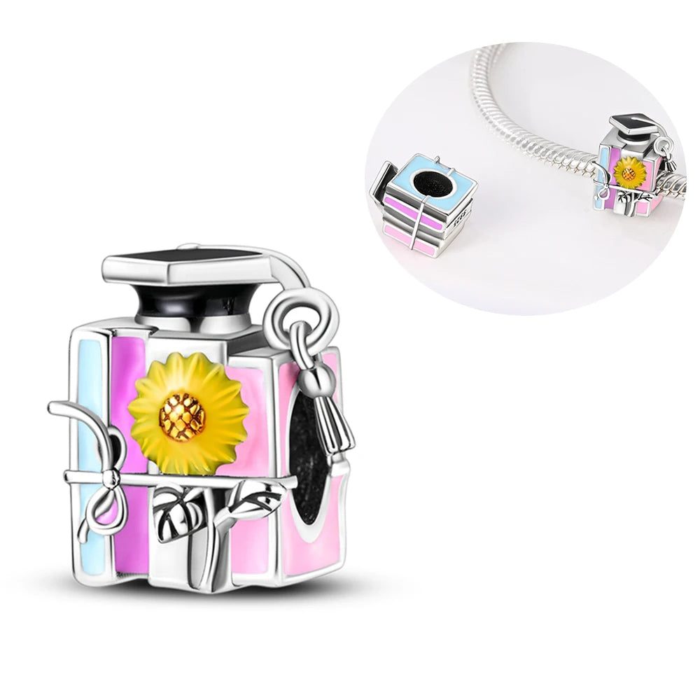 925 Silver Girl Lady Lipstick Makeup Charm Dangle Pendant Beads Fit Original Bangle Cosmetic Charms Bracelet DIY Making Jewelry