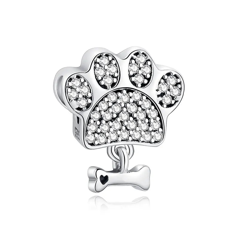 Original 925 Sterling Silver Charms Love Pets Dog Cat Paw Print Pendant Beads Fit Brand Bracelets Necklaces Women DIY Jewelry - Madeinsea©