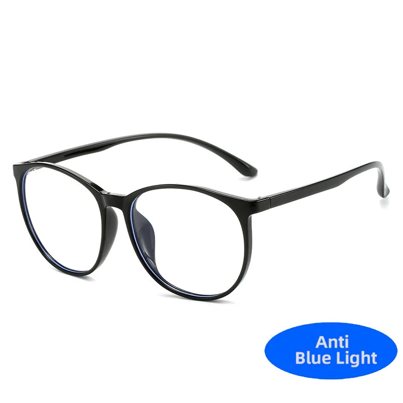 Runde, ultraleichte Computerbrille mit Blaulichtschutz, trendige optische Brille mit großem Rahmen, klare Gläser, übergroße Brille