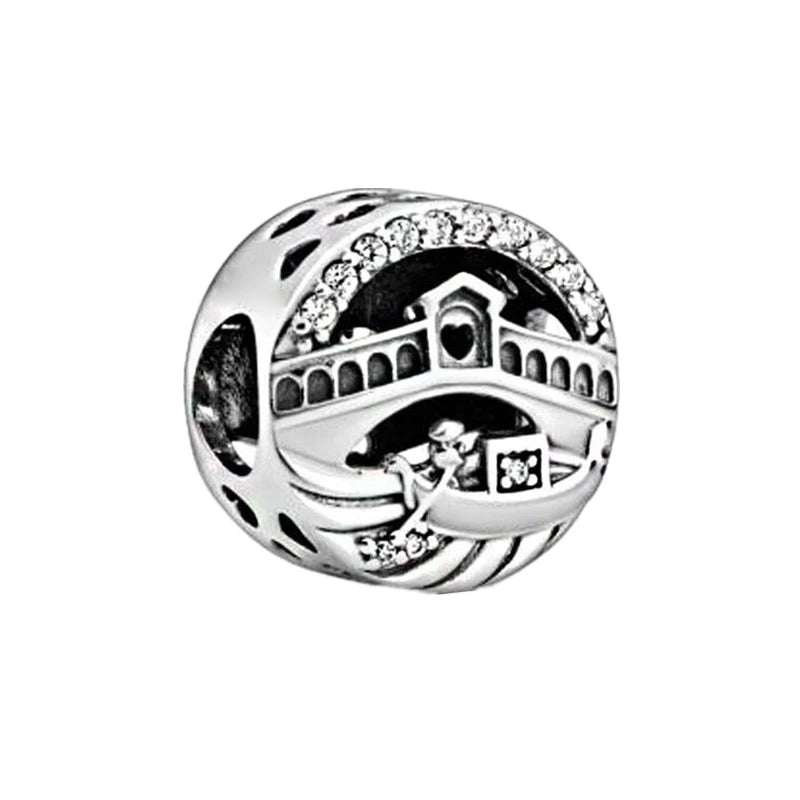 Fine Paris Eiffel Tower Statue of Liberty Dangle Charms Beads Fit Original 925 Sterling Silver Bracelet DIY Fashion Jewelry Gift