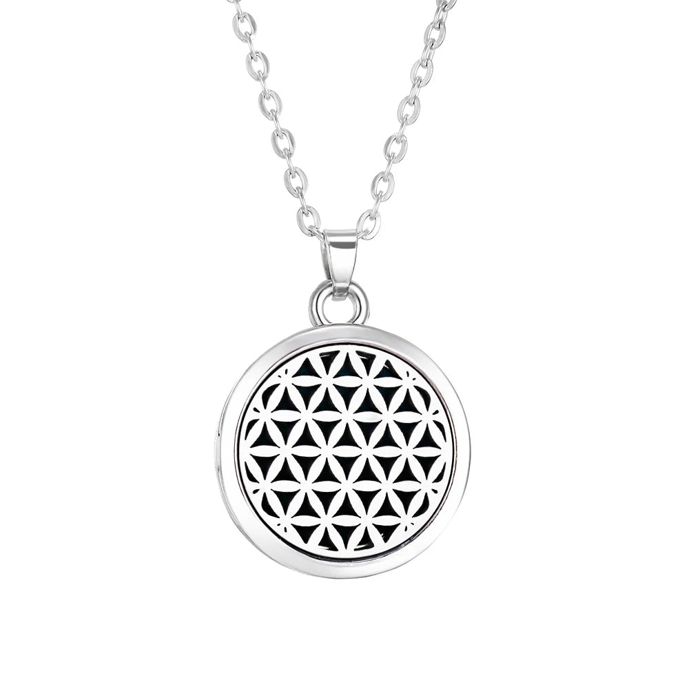 Tree of Life Aromatherapy Necklace Perfume Essential Oil Diffuser Alloy Stainless Steel  Locket Pendant Aroma Diffuser Necklace - Madeinsea©