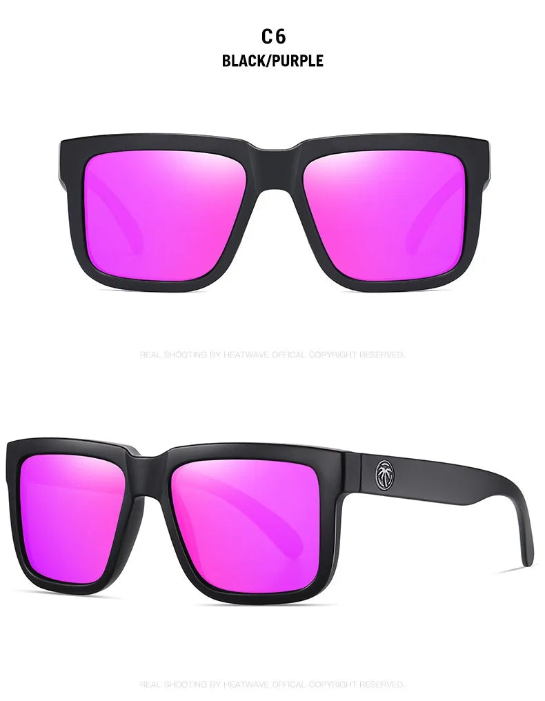 NEW High quality luxury Heat Wave brand Polarized sunglasses square Conjoined lens Women men sun glasses UV400HW02