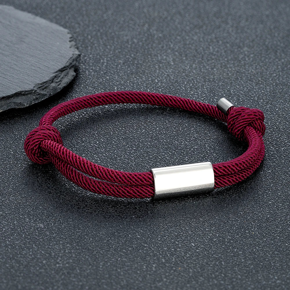 MKENDN Personalised Bracelet for Men Women Sailing Rope Bracelets Custom Birthday Gift for Her Him Handmade Boho Jewelry