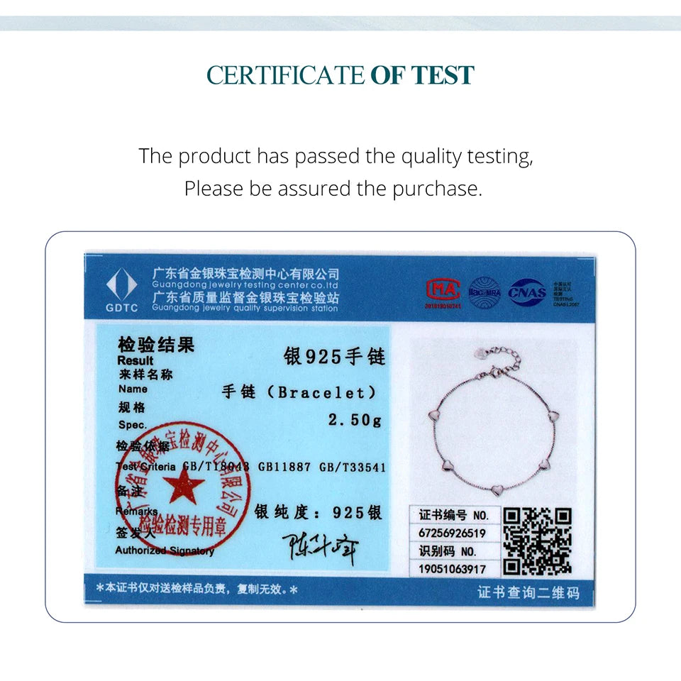 BAMOER  925 Sterling Silver Adjustable Heart Bracelet Dainty Box Chain Bracelet for Women Teen Girls Sweet Birthday Gift