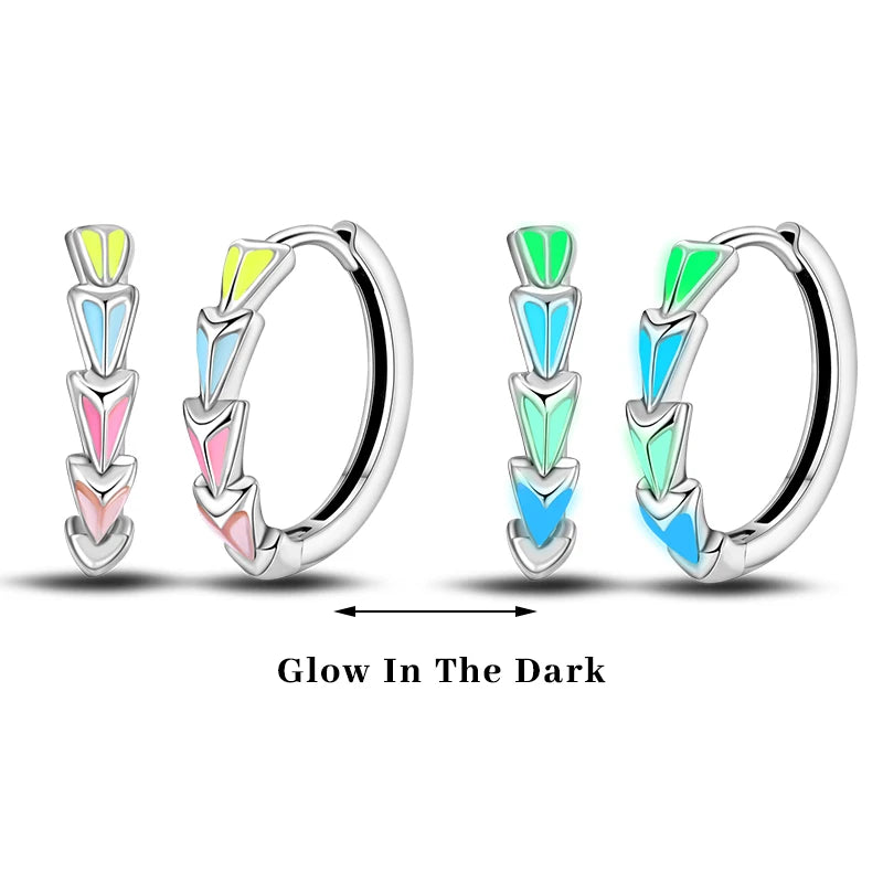 Earrings 925 Silver Colorful Cute Cat Claw Heart Shaped Rhomboid Luminous Dopamine Earrings For Women Fashion Party Jewelry Gift