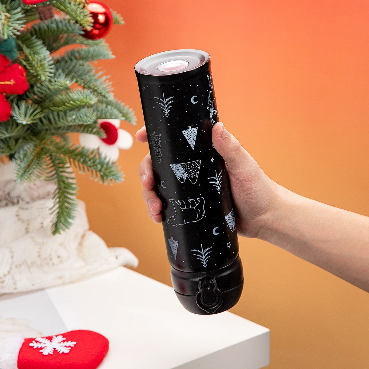 1/2pcs 500ml Stainless Steel Thermos Cup Christmas Vacuum Business Cups Household Portable Christmas Festival Water Bottle