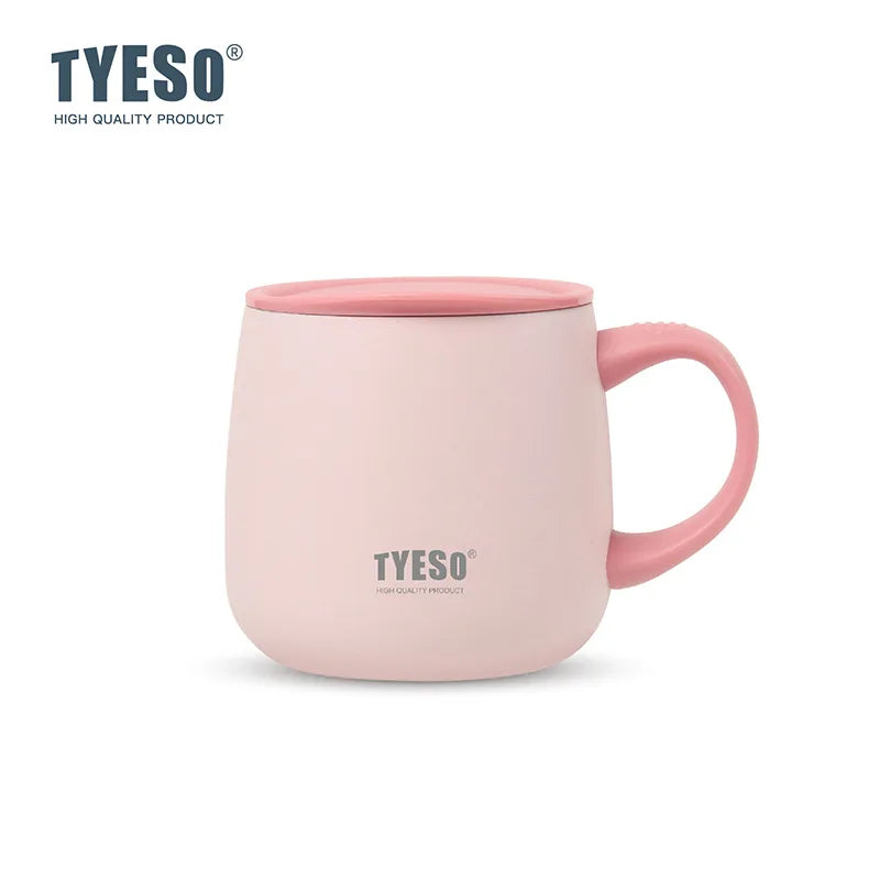 TYESO Vacuum Insulated Coffee Mug with Handle Lid Double Wall Vacuum Office Coffee Cup 355mML Vacuum Sealed for Hot Tea/Coffee