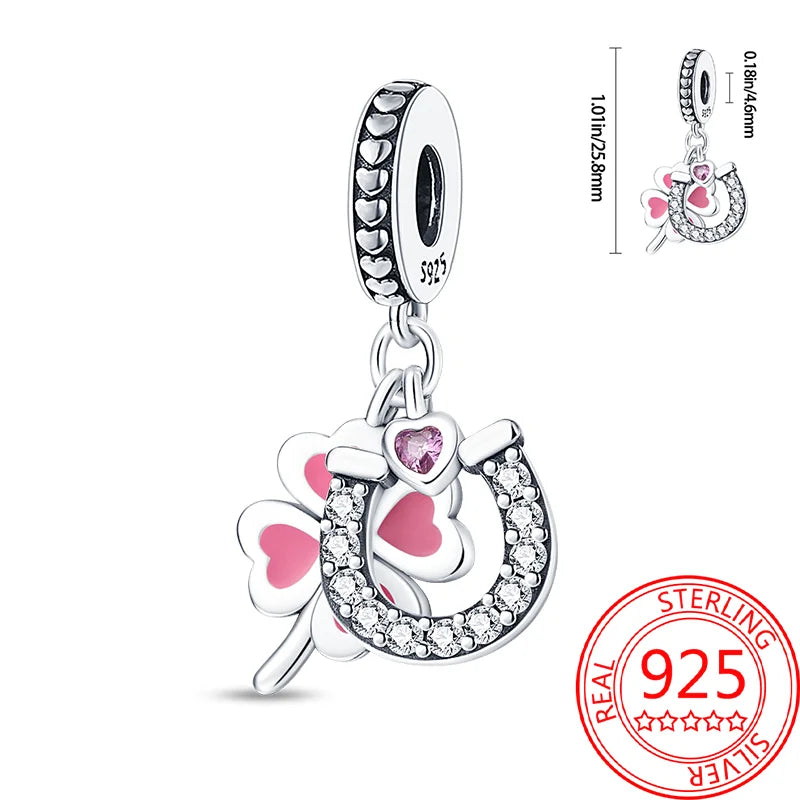 925 Sterling Silver Charm Green Monstera Leaves Charm Fit Bracelet Original Charm Bead for Women Jewelry DIY Making Fine Gift