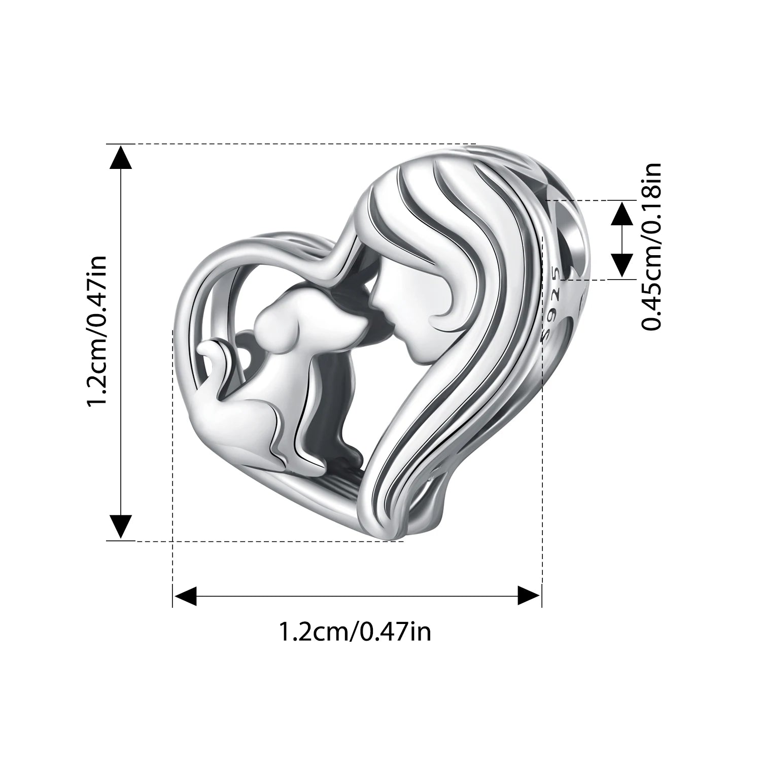 BISAER 925 Sterling Silver Pet Dog Charm Cute Cat Bead Hamster Elephant Animal Pendant For Women DIY Bracelet Fine Jewelry Gift