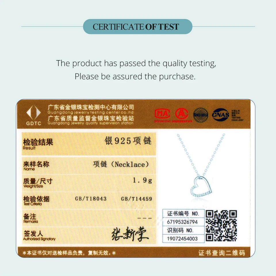 BAMOER Halskette aus echtem 925er Sterlingsilber in Liebesform für Damen, vergoldete Herzkette in 3 Farben, 46 cm