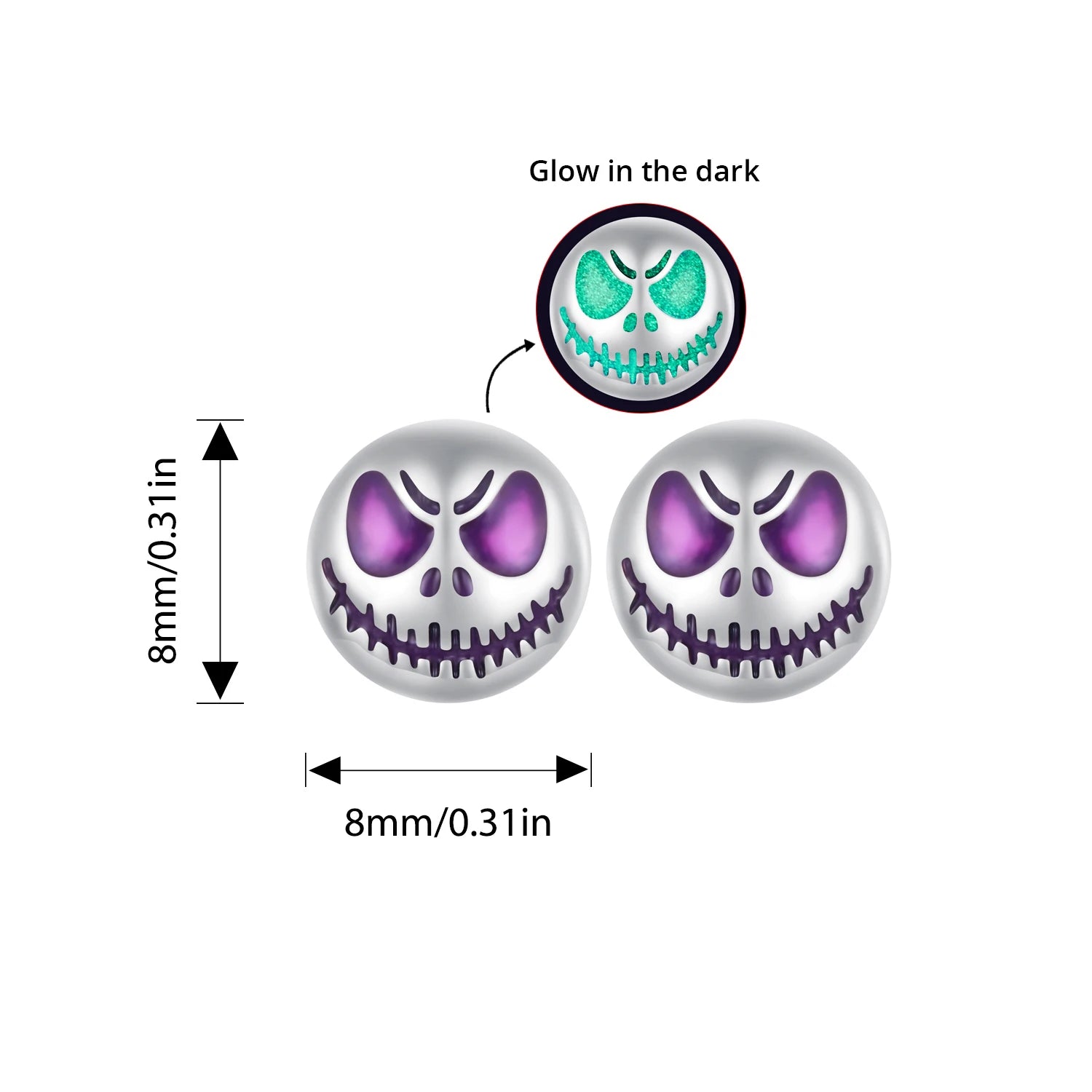 Bamoer Original 925 Sterling Silver Spider Earring Skull Grimace Ear Stud Animal For Women Men Halloween Party Gift Fine Jewelry