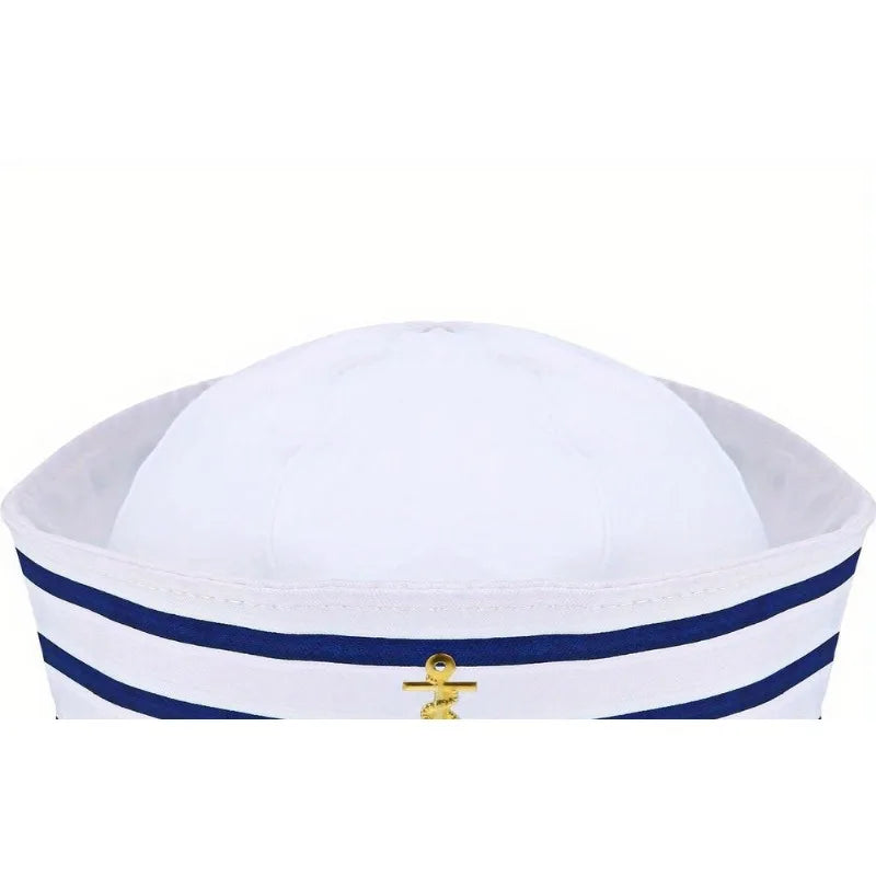 PESENAR Sailor hat Navy blue Yacht Blue Captain cap White sail cap for clothing accessories for adults