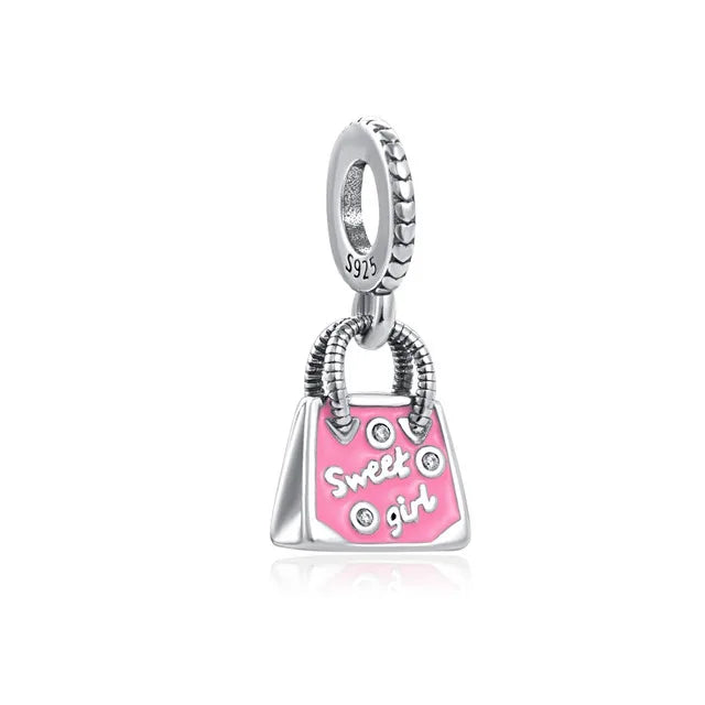 New Original 925 Silver Plated Accessories Fashion Charm Perfume High Heels Bead Fit Pendant Bracelet For Women DIY Jewelry Gift