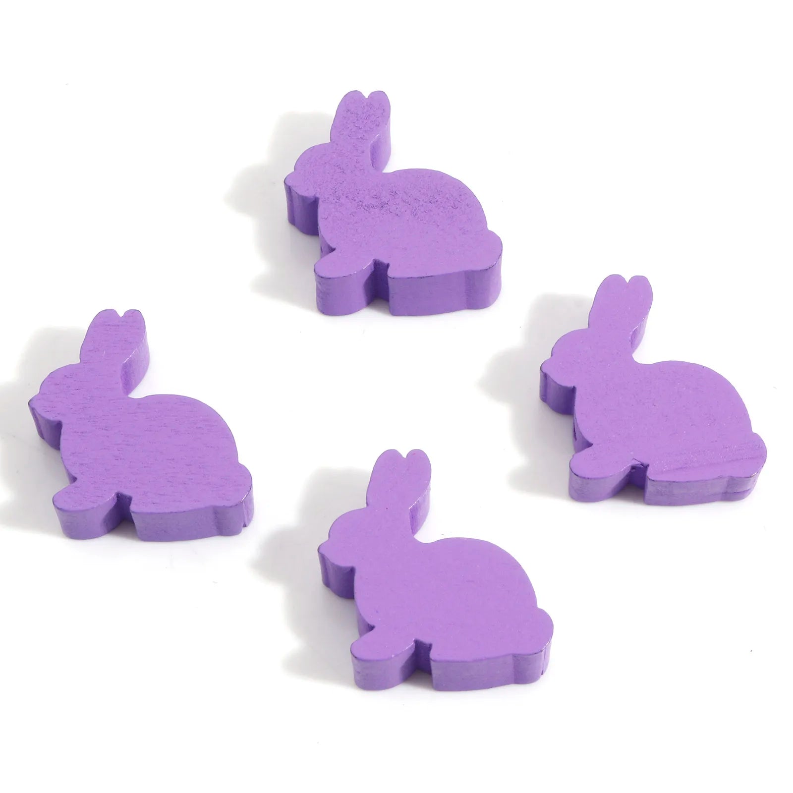 Hinoki Wood Easter Day Spacer Beads Rabbit Animal Multicolor DIY Making Bracelets Women Party Jewelry About 24mm x 24mm,10PCs