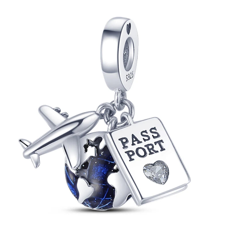 Hot Sale Charms Beads 925 Sterling Silver Pink Perfume Bottle Letter Luminous Firefly Tarot Card Beads Fit DIY Bracelets Jewelry - Madeinsea©