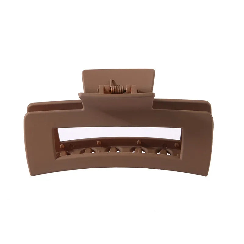 10.5CM Solid Hair Claw Elegant Hairpins Barrette Crab Hair Clips For Women Girls Korean Square Headwear Simple Hair Accessories