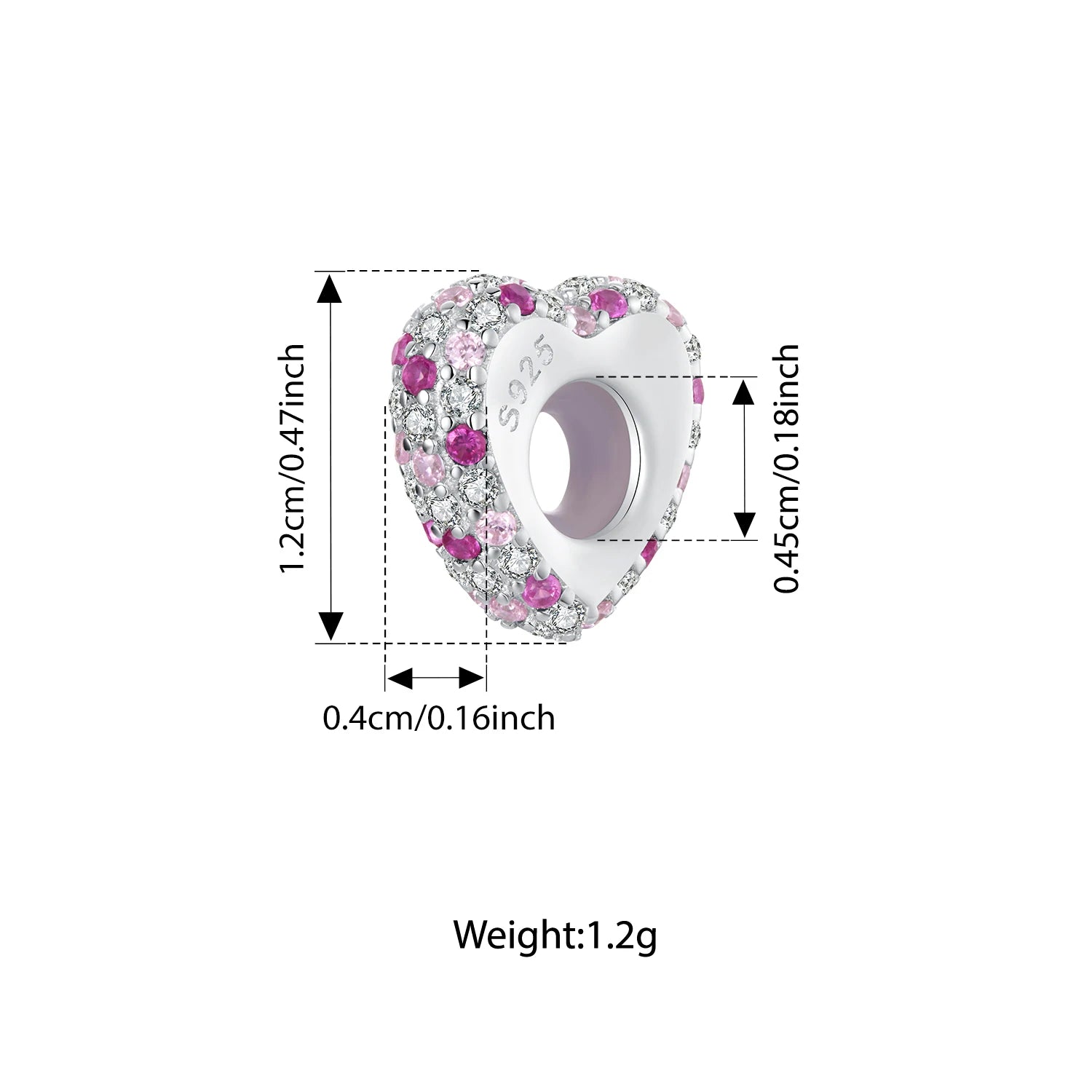 Bamoer 925 Sterling Silber Thanksgiving Truthahn Anhänger mit roten Herzperlen für Damen Armband Accessoires DIY Weihnachtsgeschenk