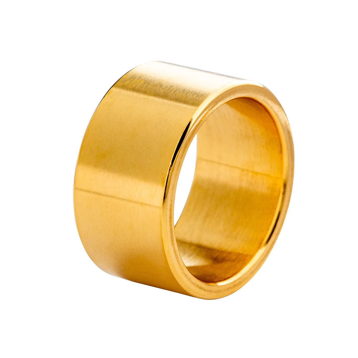 European and American Fashion 12mm Wide Titanium Steel Ring, Men's Frosted Scratch Resistant Stainless Steel Ring Wholesale