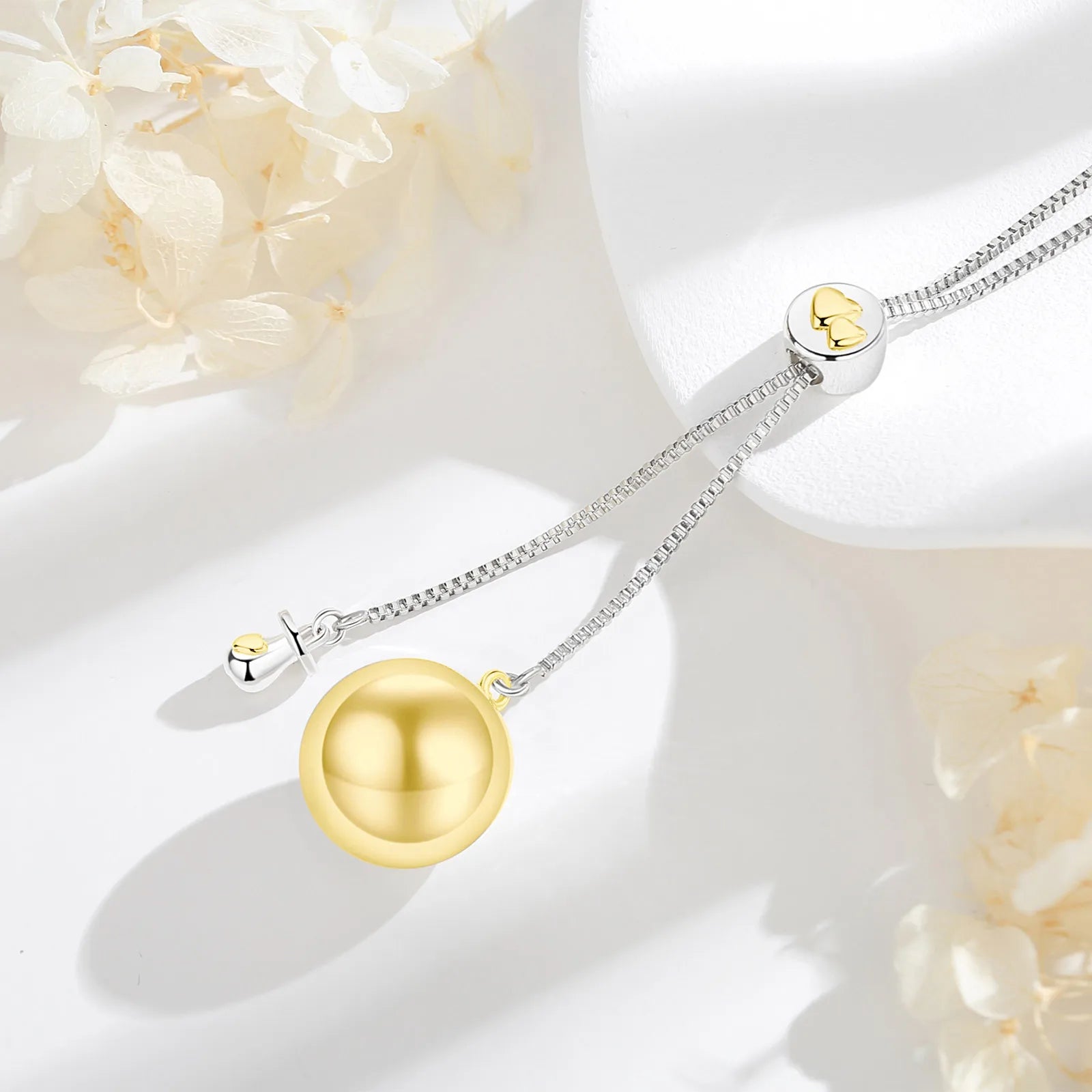 Pendentif téton Eudora Gold Harmony Ball, Bola de grossesse, Collier carillon pour bébé, Appel d'ange, Bijoux de maternité, Cadeau pour femme