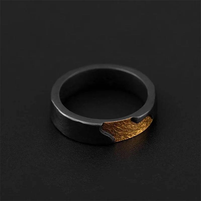Delicate High Grade Sunshine Lines Ring Male Jewelry Adjustable Romantic Black Gold Collision Trendy Finger Ring Accessories