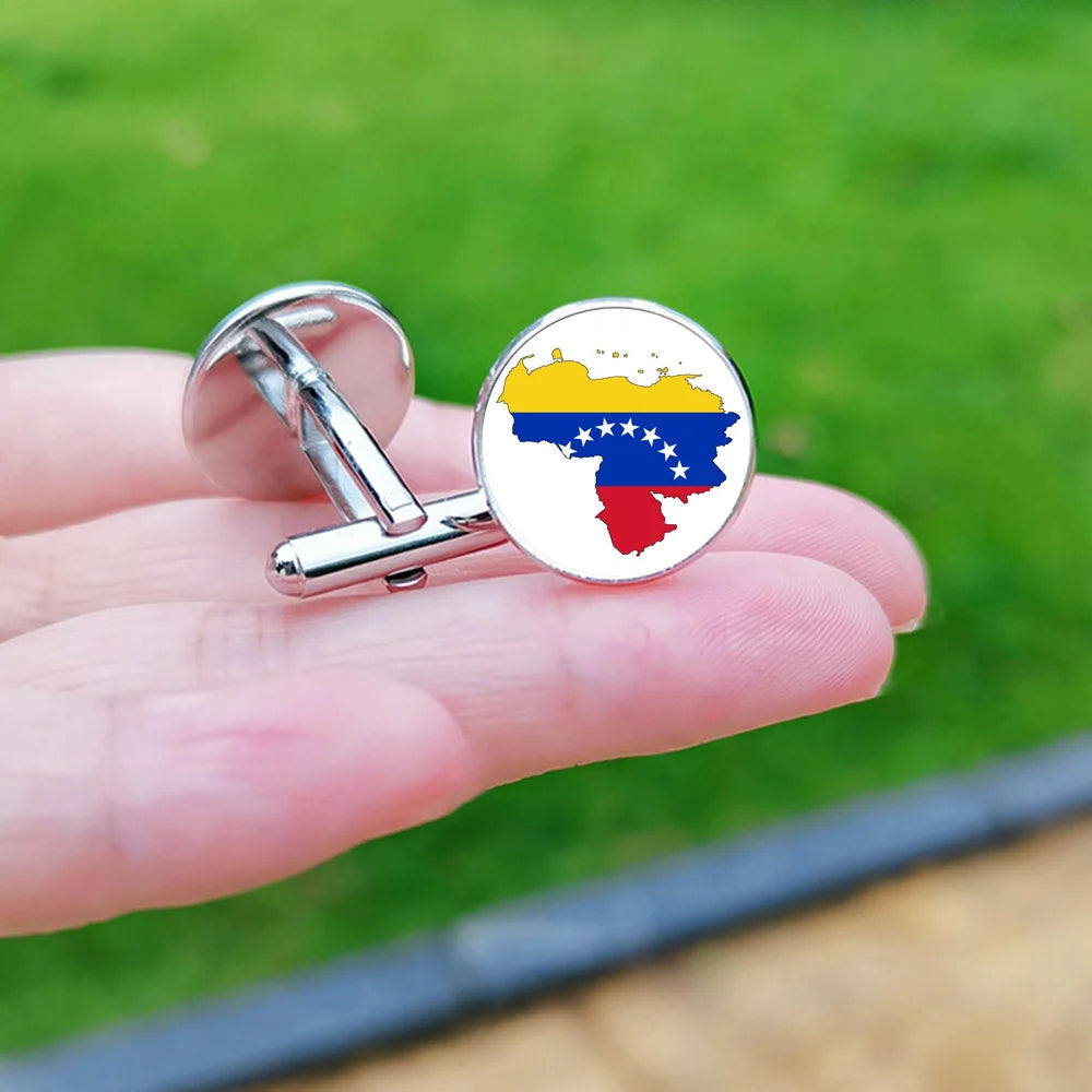 2024 France Flag Cufflinks Spain Chile Russia Netherlands Serbia USA Czech Republic Portugal Norway Switzerland Cuff Links Gift