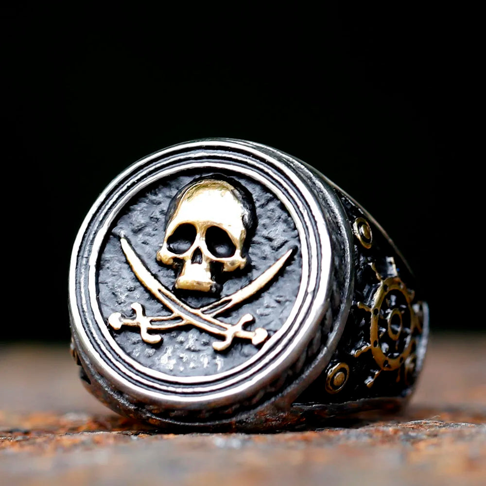 2022 NEW Men's 316L stainless-steel rings skulll ring Motorcycle Band Biker Party Fashion Jewelry for gift free shipping