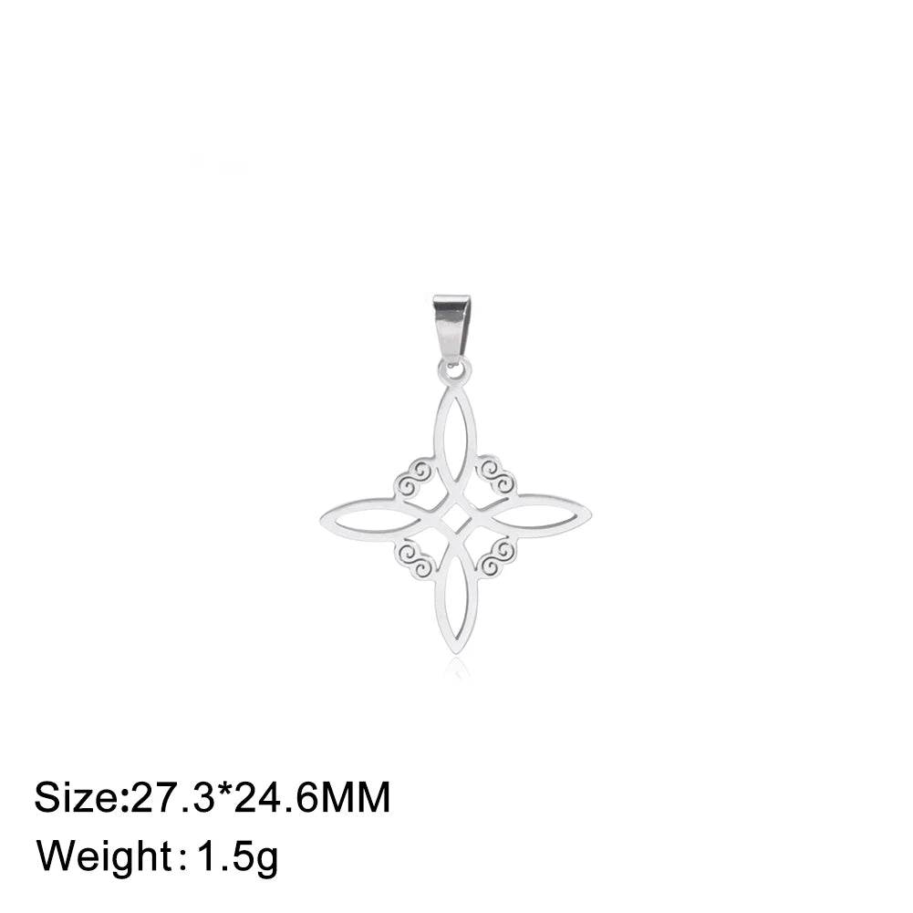 Dreamtimes Stainless Steel Witch Knot Charm Irish Celtic Pendant DIY Handmade Bracelet Necklace Jewelry Gift