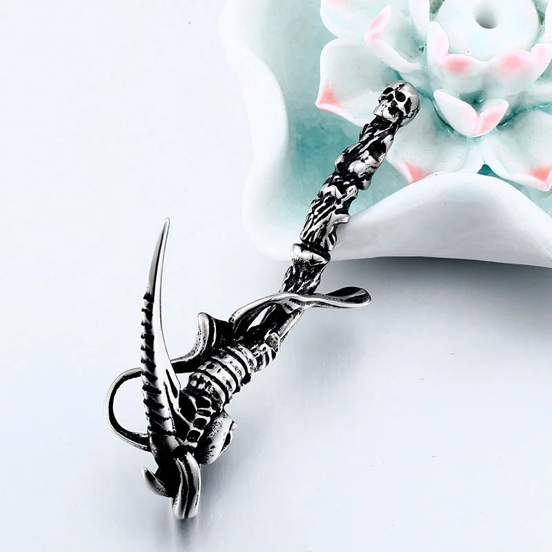 Beier 316L stainless steel Classic devil skull knife men's pendant necklace punk high quality jewelry LLBP8-431P