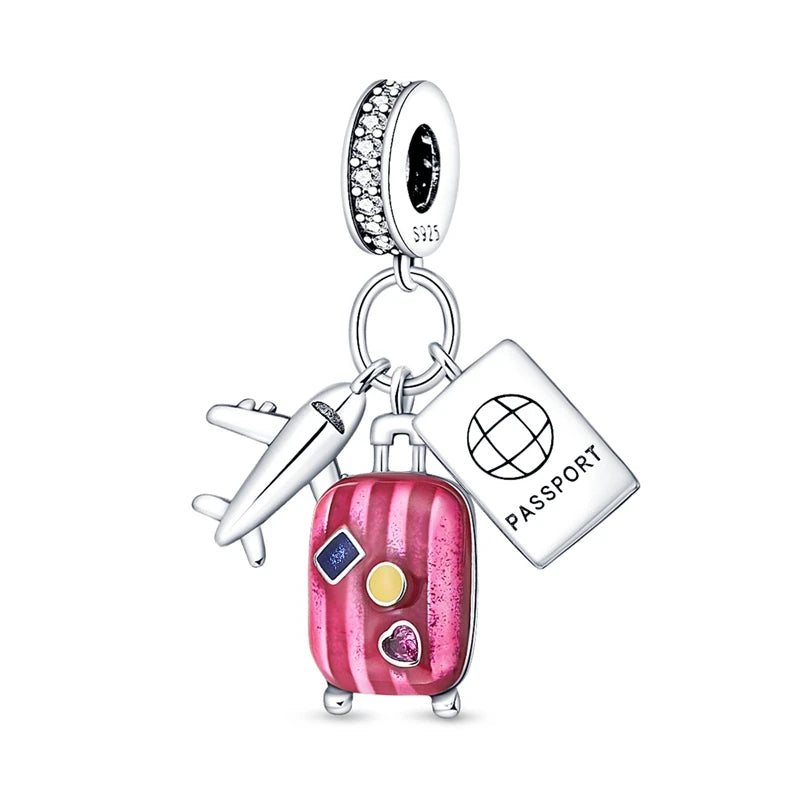 Charm Original 925 Sterling Silver Charms Pendants Love Travel Life DIY Beads for Bracelet Necklace Charms Women Jewelry Making