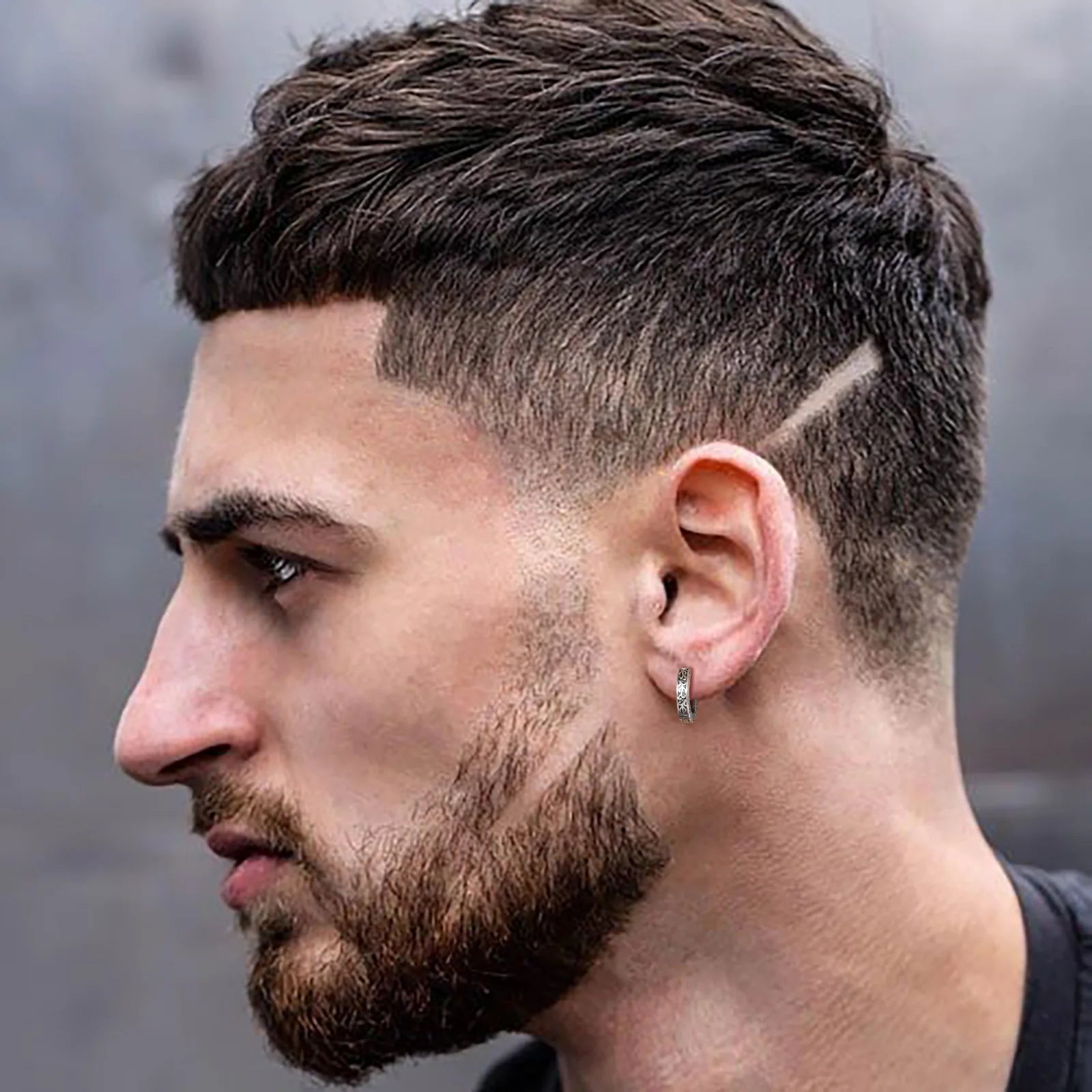 Vnox Thick Small Hoop Earrings for Men Teens, Anit Allergy Stainless Steel Huggies Earrings, Unisex Punk Rock Ear Jewelry