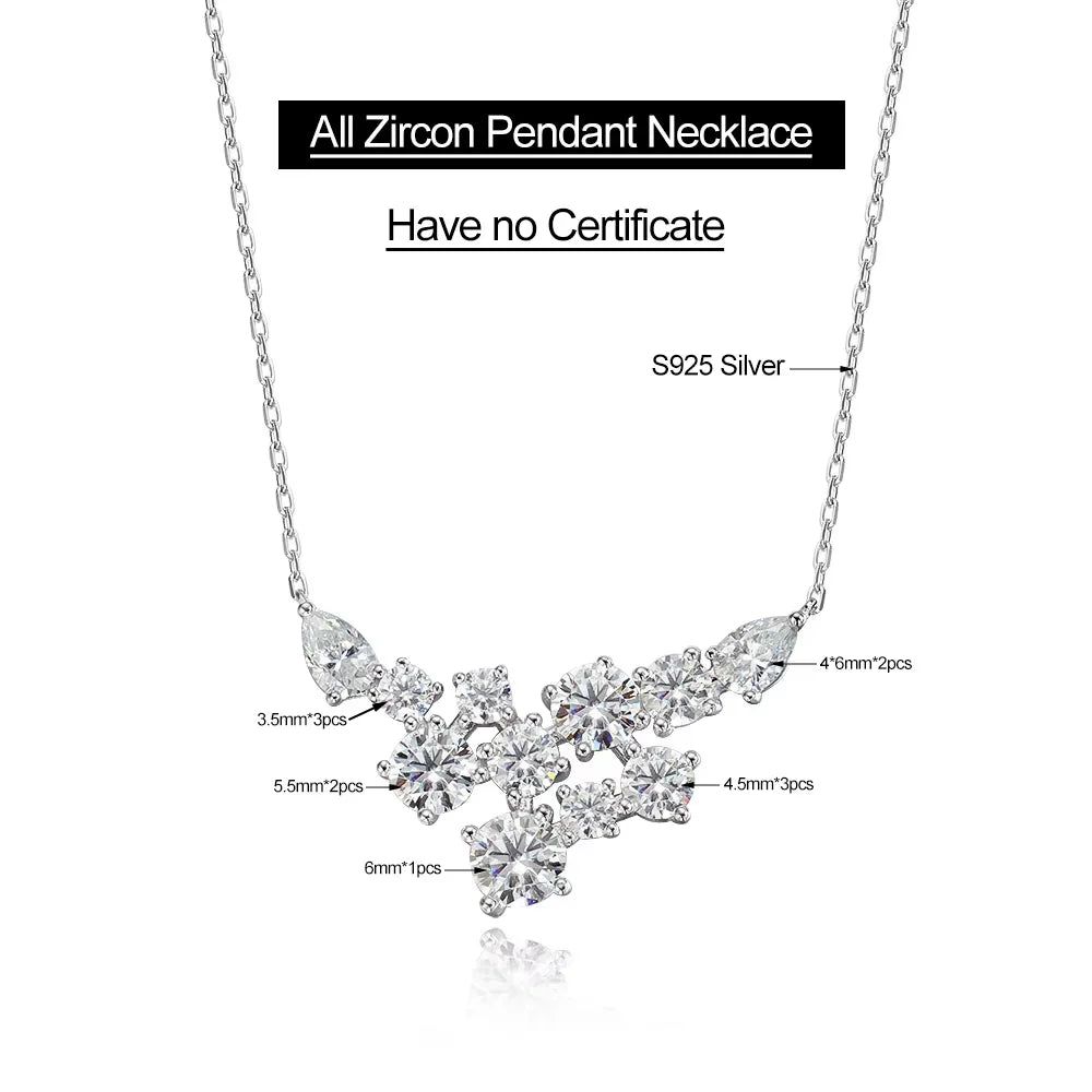 Serenity 4.8ct D Color Moissanite Necklace Women Bridal Gift 100% S925 Sterling Silver Sparkling Lab Diamond Pendant Neck Chain - Madeinsea©