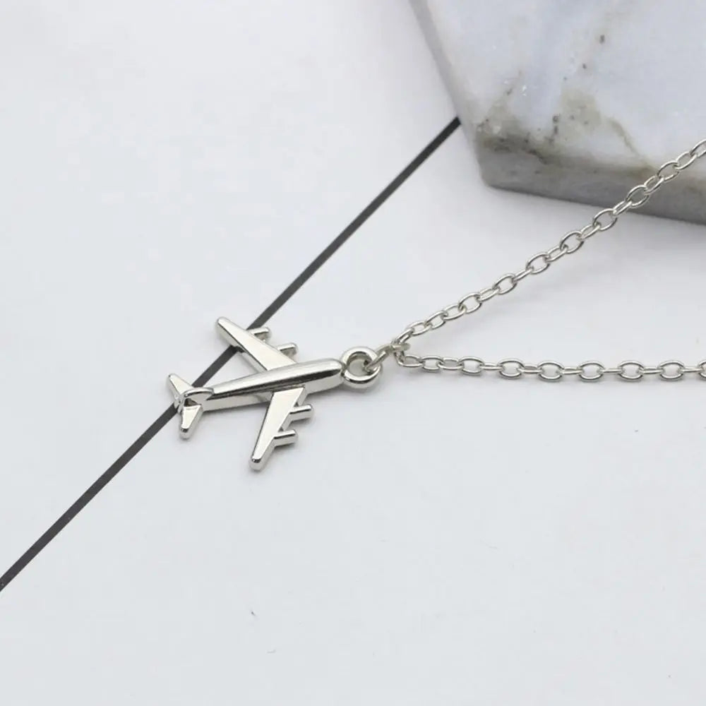 1Pcs Jewelry Metal Necklace Air Plane Chokers Pendant