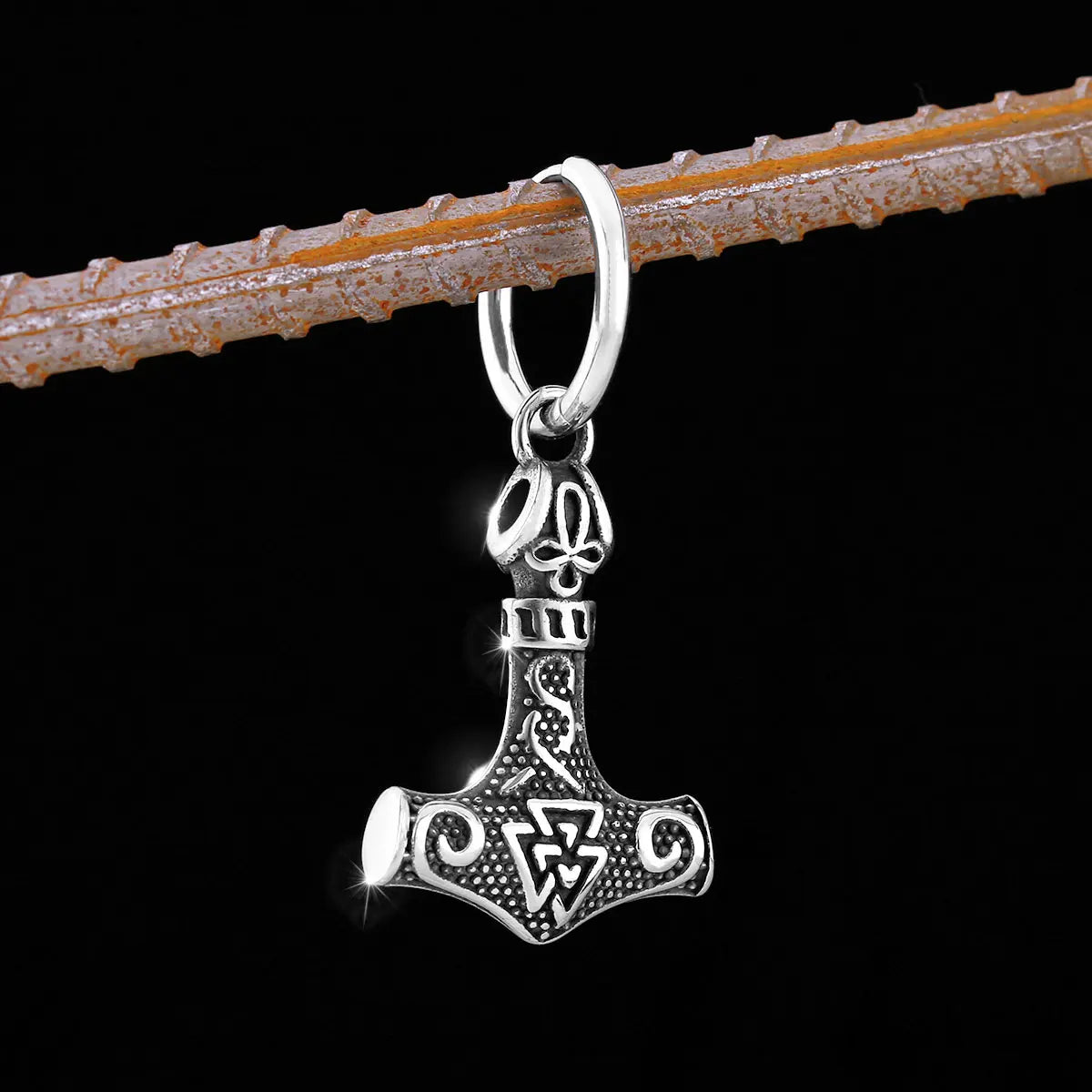 Men's Classic Stainless Steel Thor's Hammer Viking Earrings Fashion Vintage Amulet Jewelry Studs Teen Party Gifts Wholesale - Madeinsea©