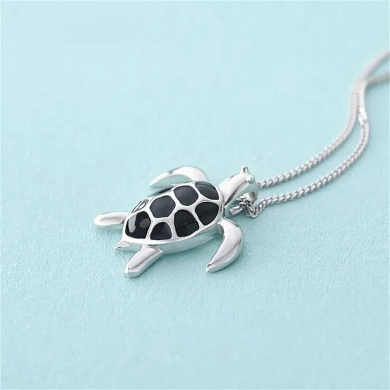 The New Listing Hot 925 Tibetan silver Cute Turtle Necklace Wholesale Fashion Flow Animal Pendant Korean Jewelry High Quality - Madeinsea©