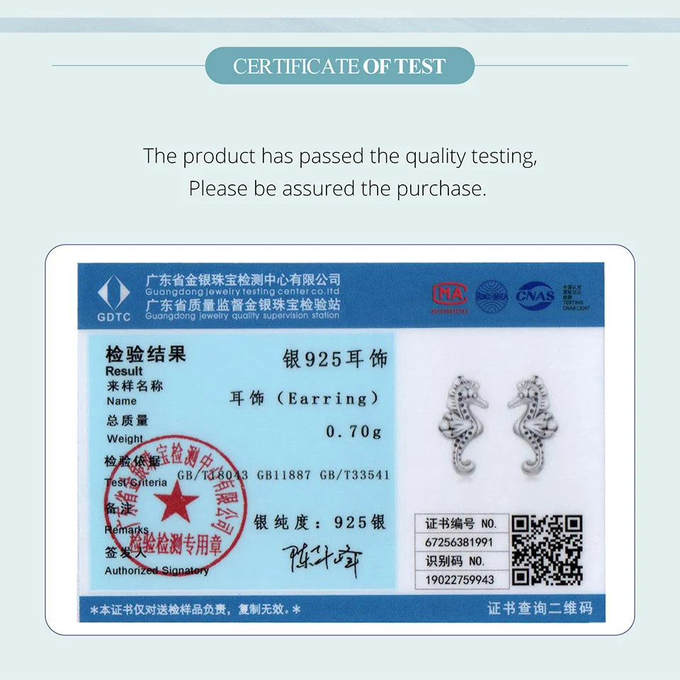 BAMOER 925 Sterling Silver Cute Seahorse Earrings, Small Animal Huggie Stud Earrings Jewelry Gifts for women Teen Girls SCE1871