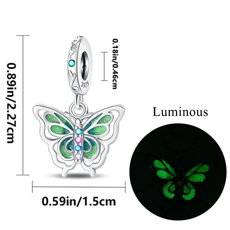 2024 neue 925 Sterling Silber Charms Glühwürmchen Sterne Glühende Leuchtende Charme Perlen für Original Anhänger Armbänder DIY Schmuck Geschenk